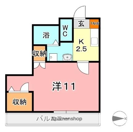 岡山県倉敷市中庄(賃貸マンション1K・3階・28.86㎡)の写真 その2