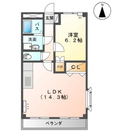 ヴィーブルピア 201 ｜ 岡山県倉敷市真備町川辺（賃貸アパート1LDK・2階・44.95㎡） その2