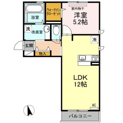 岡山県倉敷市上富井(賃貸アパート1LDK・3階・44.17㎡)の写真 その2