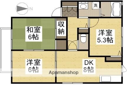 岡山県倉敷市四十瀬(賃貸アパート3DK・1階・57.81㎡)の写真 その2