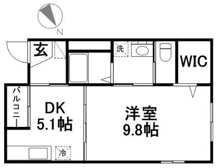 岡山県倉敷市連島町鶴新田(賃貸アパート1DK・1階・36.02㎡)の写真 その2