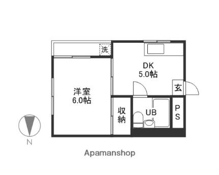 岡山県岡山市北区幸町(賃貸マンション1K・3階・23.10㎡)の写真 その2