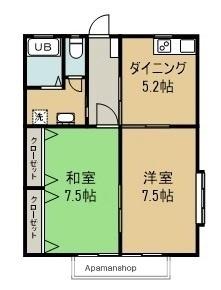 プレステージII 201｜岡山県倉敷市中庄(賃貸アパート2DK・2階・47.29㎡)の写真 その2