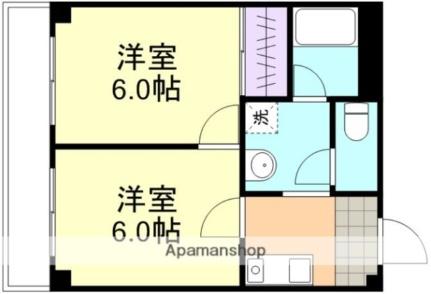 岡山県倉敷市松島(賃貸マンション2K・3階・34.00㎡)の写真 その2