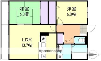 岡山県倉敷市白楽町(賃貸アパート2LDK・2階・60.50㎡)の写真 その2