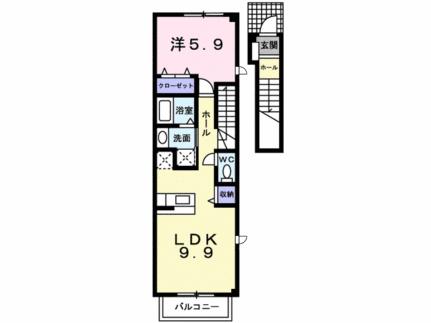 チアフルホームＡ 201｜岡山県倉敷市中島(賃貸アパート1LDK・2階・44.90㎡)の写真 その2