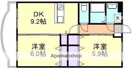 岡山県総社市中央４丁目(賃貸マンション2DK・2階・52.44㎡)の写真 その2