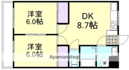 岡山県倉敷市中庄(賃貸マンション2DK・3階・49.68㎡)の写真 その2