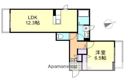 岡山県倉敷市大内(賃貸アパート1LDK・3階・47.57㎡)の写真 その2