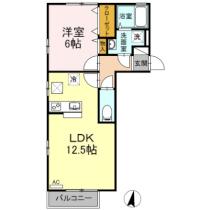 岡山県倉敷市沖新町（賃貸アパート1LDK・1階・43.74㎡） その2