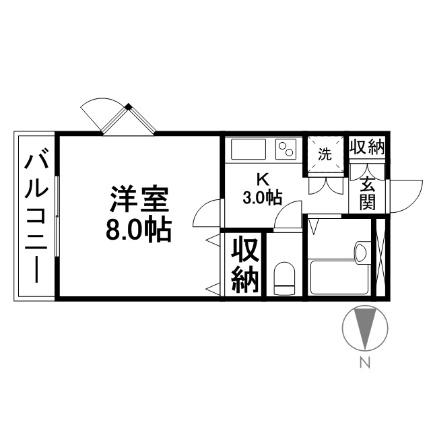 シティーハイツ 00201｜岡山県倉敷市石見町(賃貸マンション1K・2階・24.30㎡)の写真 その2