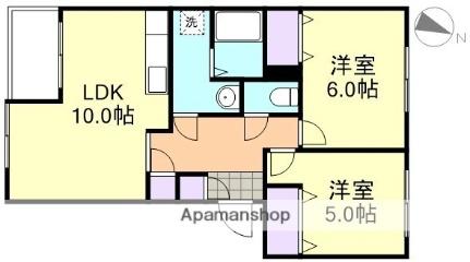 プチメゾン雅　Ｂ棟 ｜岡山県倉敷市西富井(賃貸アパート2LDK・2階・51.24㎡)の写真 その2