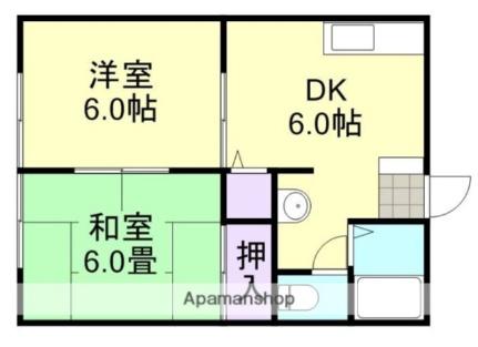 ラクシュリーマンション　Ｂ棟 ｜岡山県倉敷市宮前(賃貸アパート2DK・1階・40.92㎡)の写真 その2