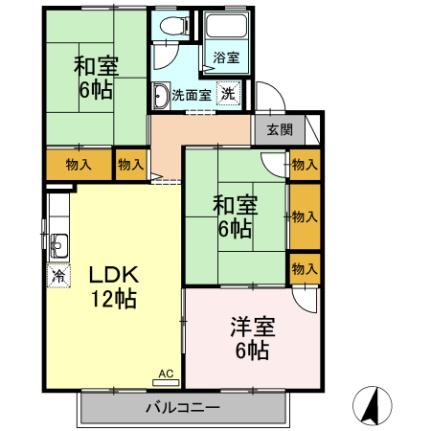 ハウスフォレスト　Ｅ棟 ｜岡山県倉敷市日吉町(賃貸アパート3LDK・1階・68.72㎡)の写真 その2