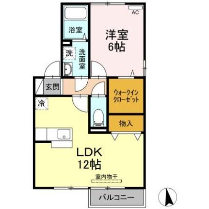 ローズパレスなごみ　Ａ棟 ｜岡山県岡山市南区米倉(賃貸アパート1LDK・2階・45.42㎡)の写真 その2