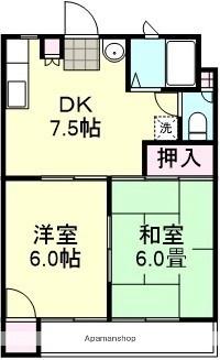 岡山県倉敷市安江(賃貸アパート2DK・2階・42.06㎡)の写真 その2