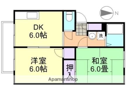 岡山県倉敷市福井(賃貸アパート2DK・1階・44.29㎡)の写真 その2