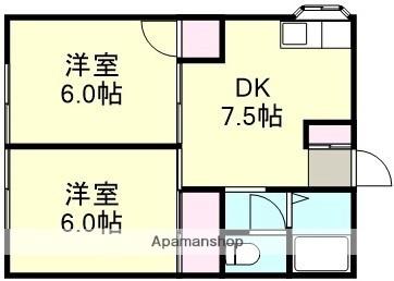 岡山県倉敷市川入(賃貸アパート2DK・2階・40.00㎡)の写真 その2