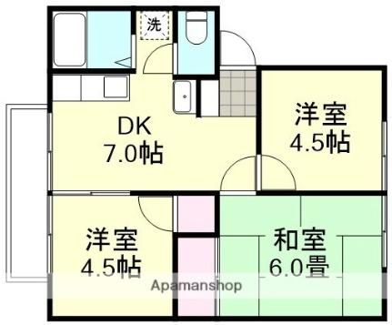 岡山県倉敷市西富井(賃貸アパート3DK・2階・45.20㎡)の写真 その2