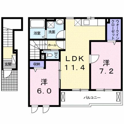 マーベラス・フラン 203｜岡山県倉敷市西阿知町新田(賃貸アパート2LDK・2階・59.34㎡)の写真 その2