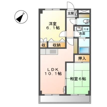 サンピア大福 503｜岡山県岡山市南区大福(賃貸マンション2LDK・5階・51.30㎡)の写真 その2