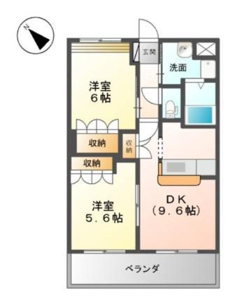 ドリームエンジェル 103｜岡山県倉敷市中島(賃貸アパート2DK・1階・49.60㎡)の写真 その2