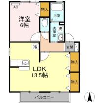 岡山県倉敷市福井（賃貸アパート1LDK・2階・47.69㎡） その2