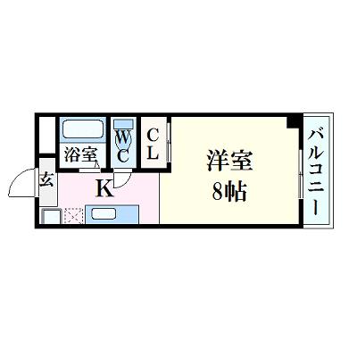 パルティール21 ｜岡山県岡山市北区野田屋町２丁目(賃貸マンション1R・2階・24.00㎡)の写真 その2