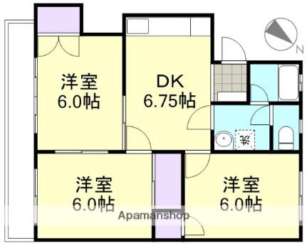 サンパレスフジタ ｜岡山県倉敷市水江(賃貸アパート3DK・2階・56.56㎡)の写真 その2