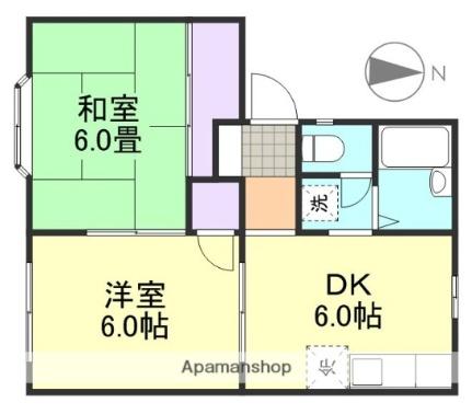 パークサイド酒津Ｂ棟 ｜岡山県倉敷市酒津(賃貸アパート2DK・1階・39.74㎡)の写真 その2