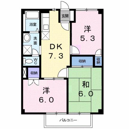 ニューシティ鳥越 205｜岡山県倉敷市大内(賃貸アパート3DK・2階・52.17㎡)の写真 その2