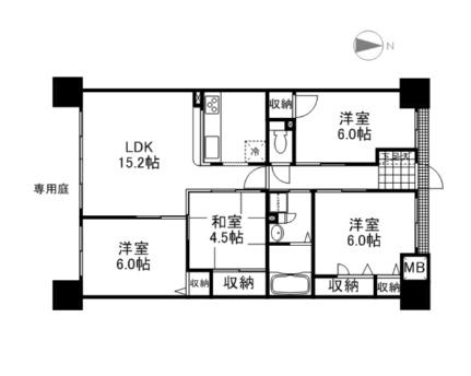 アルファライフ西島田 0103｜岡山県岡山市北区西島田町(賃貸マンション4LDK・1階・80.16㎡)の写真 その2