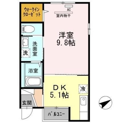 サンライズつらじま ｜岡山県倉敷市連島町鶴新田(賃貸アパート1DK・1階・36.02㎡)の写真 その2