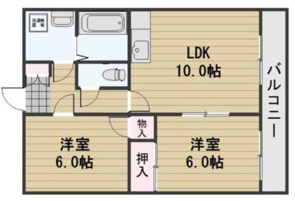 岡山県岡山市北区白石(賃貸マンション2LDK・3階・51.00㎡)の写真 その2