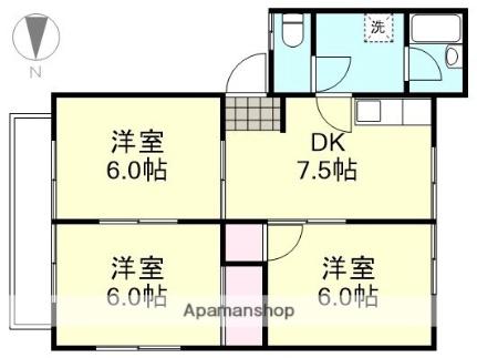 ハイツ鶴新田 ｜岡山県倉敷市連島町鶴新田(賃貸アパート3DK・2階・51.31㎡)の写真 その2