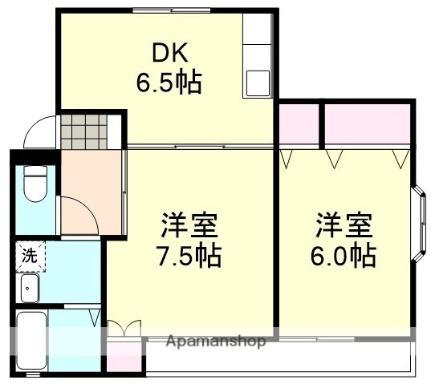 サンヒルズ ｜岡山県倉敷市中庄(賃貸アパート2DK・2階・47.76㎡)の写真 その2