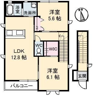 エクセレンテ大高V ｜岡山県倉敷市四十瀬(賃貸アパート2LDK・2階・61.63㎡)の写真 その2