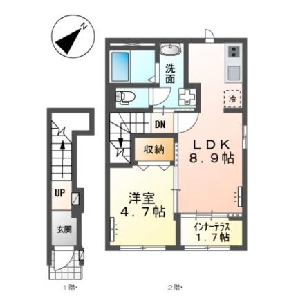 仮）スターテラス鶴新田 208｜岡山県倉敷市連島町鶴新田(賃貸アパート1LDK・2階・42.31㎡)の写真 その2