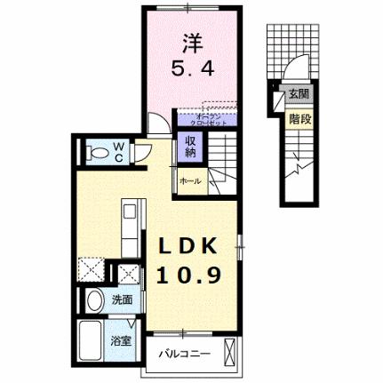 シーサイドビレッジＢ 201｜広島県福山市新涯町２丁目(賃貸アパート1LDK・2階・41.30㎡)の写真 その2