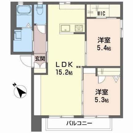 フィグタウン　Ｄ棟 102｜広島県福山市曙町２丁目(賃貸アパート2LDK・1階・56.09㎡)の写真 その2