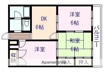 アーバンハイツなわち 202｜広島県福山市新涯町３丁目(賃貸アパート3DK・2階・56.85㎡)の写真 その2