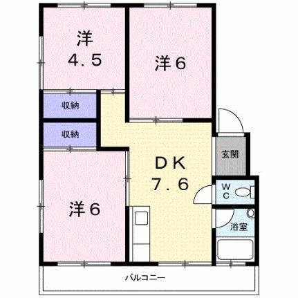 細澤マンション 301｜広島県広島市安佐南区八木９丁目(賃貸マンション3DK・3階・50.32㎡)の写真 その2