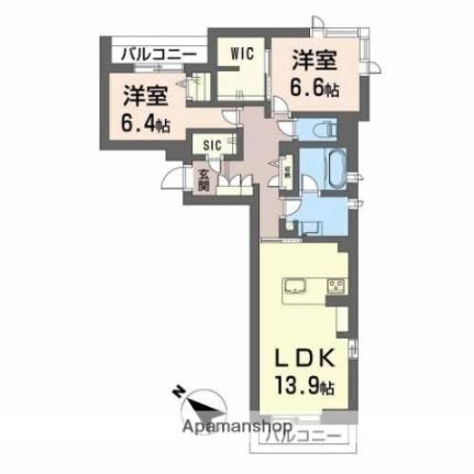 グランエス長束 201｜広島県広島市安佐南区長束３丁目(賃貸マンション2LDK・2階・73.97㎡)の写真 その2