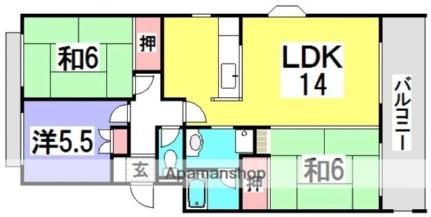 第2マルヒロハイツ 301｜広島県広島市西区井口台１丁目(賃貸マンション3LDK・3階・71.22㎡)の写真 その2