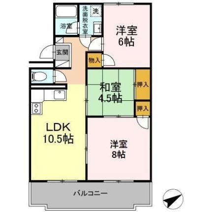 ローズハイツ川口 402｜広島県福山市川口町３丁目(賃貸アパート3LDK・4階・68.16㎡)の写真 その2