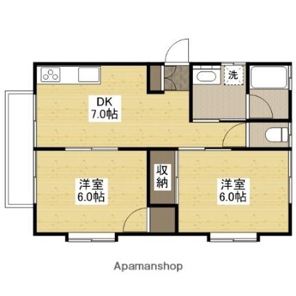 千田町コーポロゼＢ 202｜広島県福山市千田町２丁目(賃貸アパート2DK・2階・44.71㎡)の写真 その2