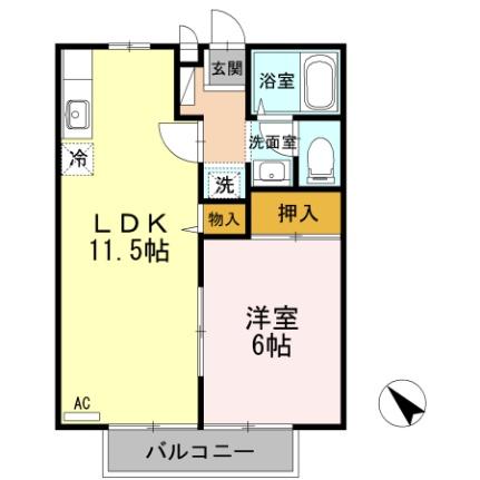 ＣＡＳＡあしだ　Ａ棟 201 ｜ 広島県福山市草戸町１丁目（賃貸アパート1LDK・2階・40.92㎡） その2