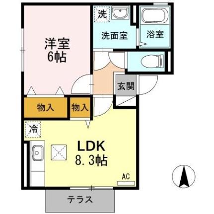 ルピナ深津 101｜広島県福山市東深津町４丁目(賃貸アパート1LDK・1階・35.86㎡)の写真 その2