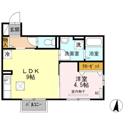 エスポワール 102｜広島県福山市南蔵王町５丁目(賃貸アパート1LDK・1階・34.76㎡)の写真 その2