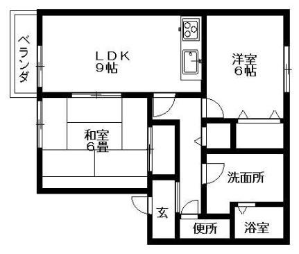 ローズガーデン 102｜広島県福山市新涯町１丁目(賃貸アパート2LDK・1階・55.20㎡)の写真 その2